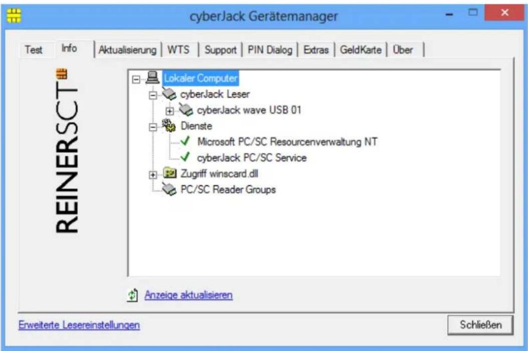 Reiner SCT CyberJack Wave - Registerkarte Info - 1