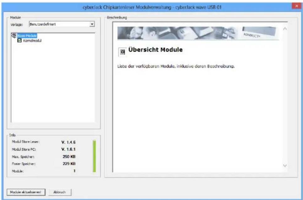 Reiner SCT CyberJack Wave - Modulverwaltung - 3