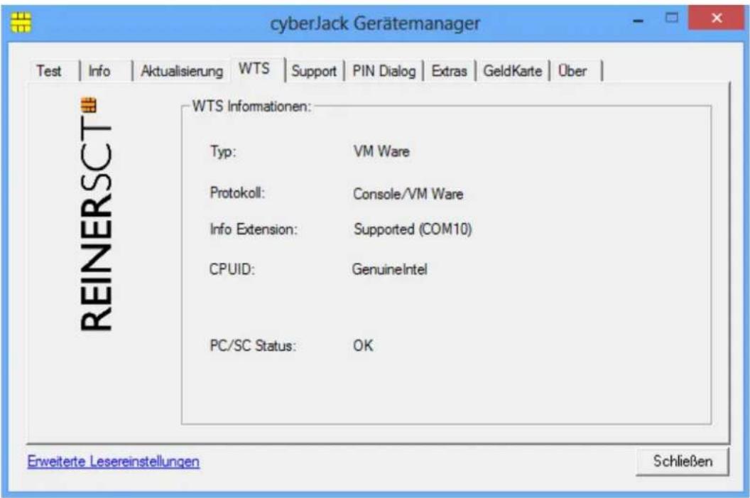 Reiner SCT CyberJack Wave - Registerkarte WTS - 1
