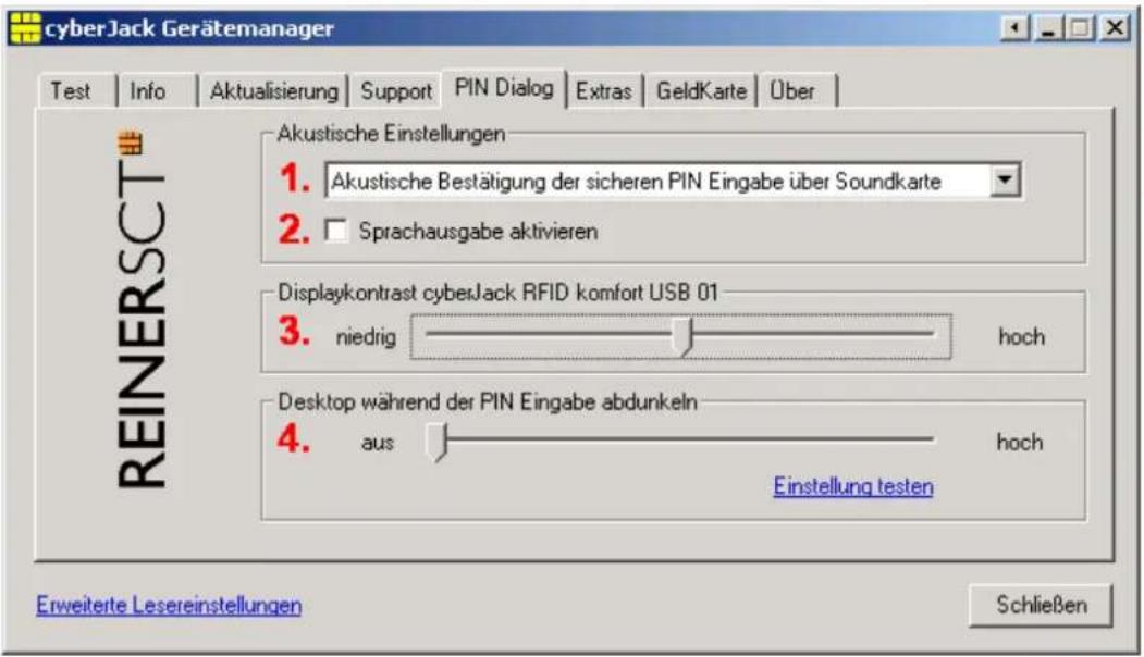 Reiner SCT CyberJack RFID Comfort - Akustische Einstellungen - 1
