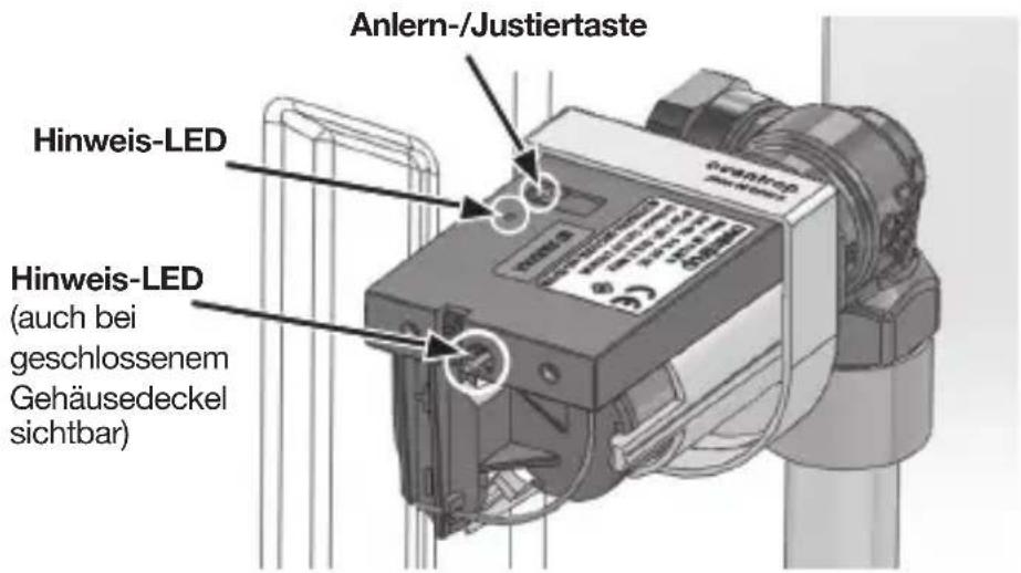 Oventrop R-Tronic RTF B - Halten Sie die Anlern-/Justiertaste für mindestens 2 Sekunden - 1