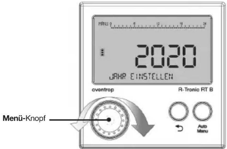 Oventrop R-Tronic RTF B - Einstellen Sprache, Datum und Uhrzeit - 1