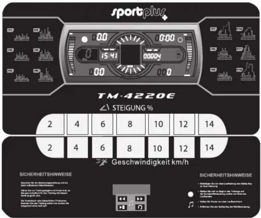 SportPlus SP-TM-4220E - BEDIENUNG DES COMPUTERS - 1