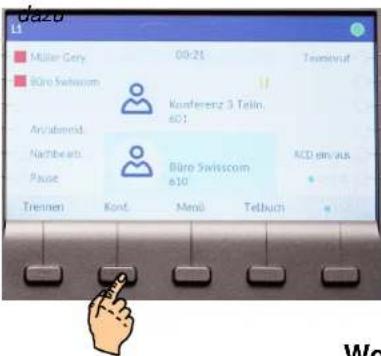 Mitel 6867i - Funktionen Konferenzaufbau - 4