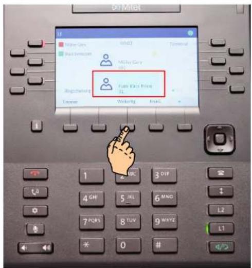 Mitel 6867i - Fortsetzung: Anruf weiterverbinden - 3