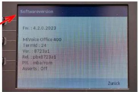 Mitel 6867i - Softwareversion - 2