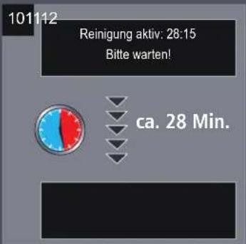 101112 Reinigung aktiv: 28:15 Bitte warten! ca. 28 Min.