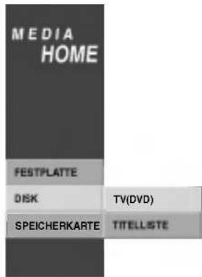 MEDIA HOME FESTPLATTE DISK TV(DVD) SPEICHERKARTE TITELLISTE