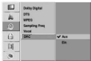 Dolby Digital DTS MPEG Sampling Freq Vocal DRC Auto Ein