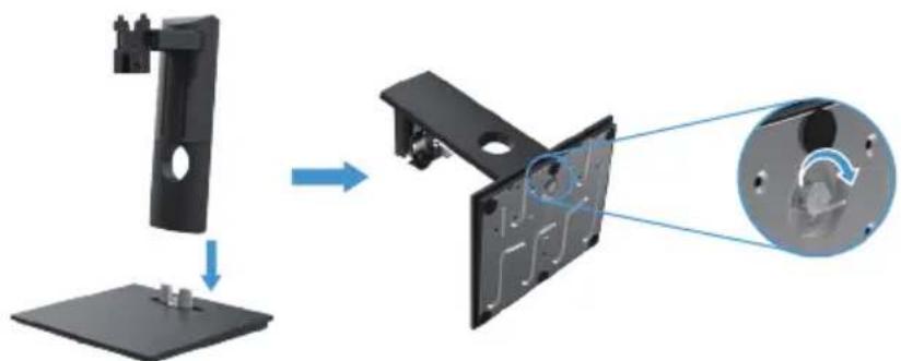 DELL E Series E1920H - Verbinden des monitorständers - 3