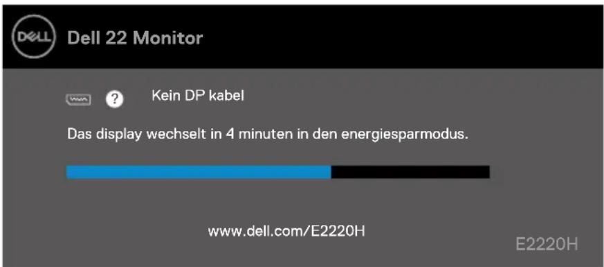 Dell 22 Monitor ? Kein DP kabel Das display wechselt in 4 minuten in den energiesparmodus. www.dell.com/E2220H E2220H