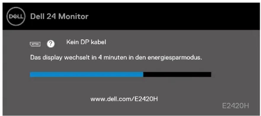 Dell 24 Monitor www. ? Kein DP kabel Das display wechselt in 4 minuten in den energiesparmodus. www.dell.com/E2420H E2420H