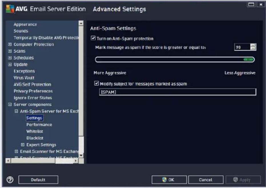 AVG Email Server Edition (2016) - Settings - 1