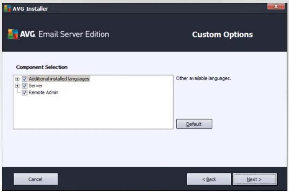 AVG Email Server Edition (2016) - Custom Install - Custom Options - 1
