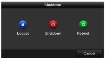 HiLook NVR-108H-D - • OPTION 1: Standard shutdown - 1