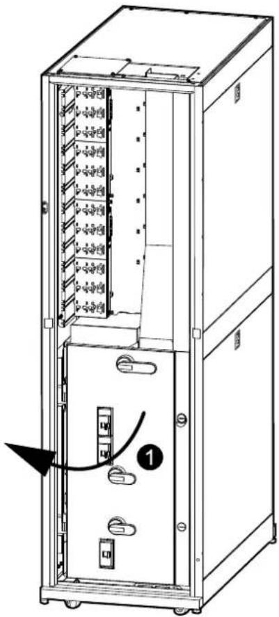 APC Symmetra PX 96/160KW - Zugang zu den Kabelanschlüssen der Stromverteilungseinheit mit modularen Batterien - 1