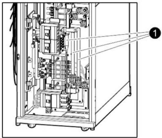 APC Symmetra PX 96/160KW - Vorderansicht der Stromverteilungseinheit mit modularen Batterien - 1