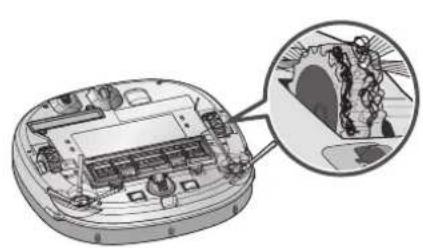 LG VRE705RRC - Beim Erhalt der Sprachnachricht: "Bitte Fremdkörper am linken/ rechten Rad entfernen." - 1
