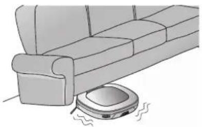 LG VRE705RRC - Beim Erhalt der Sprachnachricht, "Der HomBot kann die Reinigung nicht fortsetzen. Bitte das Umfeld prüfen." - 1