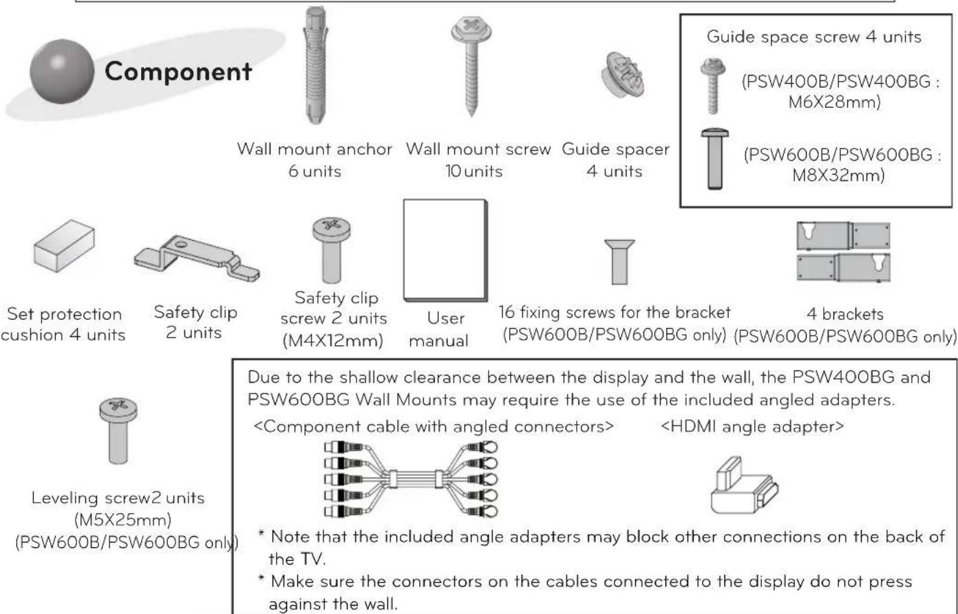 LG PSW400BG - Wall Mounting Bracket - 1