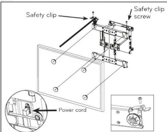 LG PSW400BG - How to assemble the wall mount support and display - 1