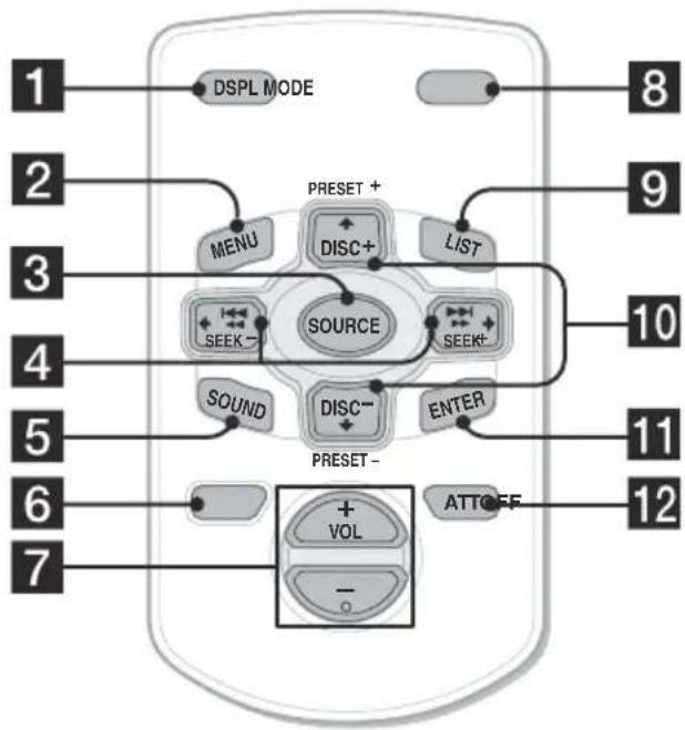 SONY CDX-R3300S - Control remoto de tarjeta RM-X114 (opcional) - 1