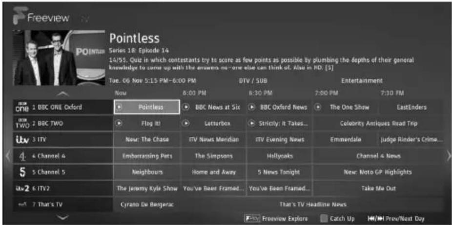 SHARP 1T-C32BC5KH2FB - DAY TV GUIDE AND CHANNEL LIST (Freeview Play) - 1