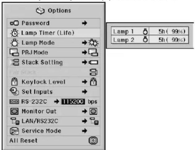 SHARP XG-PH50X - Checking the Lamp Life Status - 1