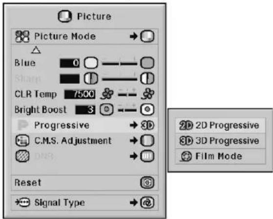 SHARP XG-PH50X - Selecting the Progressive Mode - 1