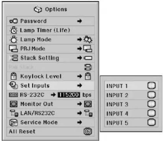 SHARP XG-PH50X - Bypassing Unused Input Selections - 1