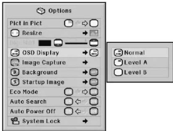 SHARP XG-PH50X - Press ▲▲r ▼▼ to select the setting of the item displayed in the sub menu. - 1