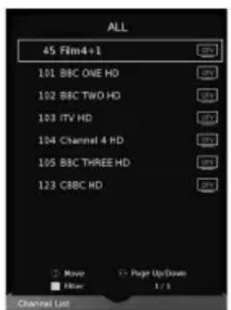 SHARP LC-55UI7352K - Channel List - 1