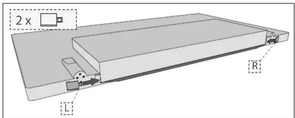 SHARP LC-55CFE6352K - Attaching the stand feet - 4