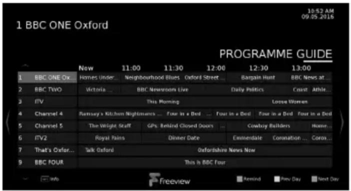 SHARP LC-49UI7352K - DAY TV GUIDE AND CHANNEL LIST - 1