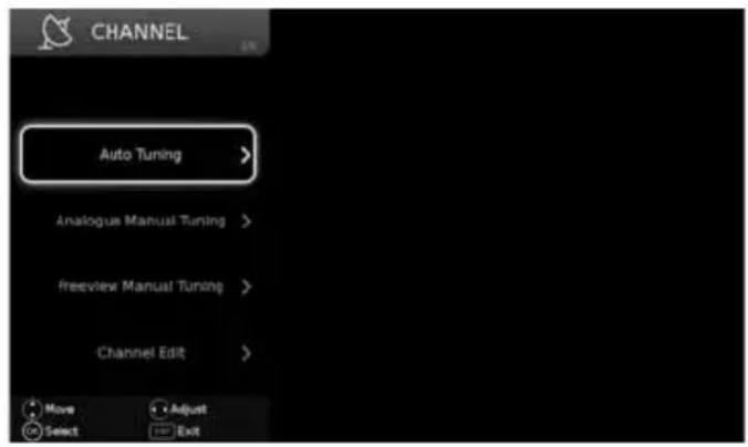 SHARP LC-49SFE7451K - CHANNEL MENU - 1