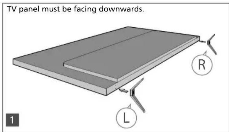 SHARP LC-49CUG8052K - Attaching the stand - 2