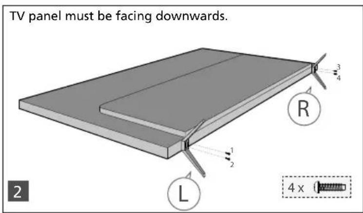 SHARP LC-49CUG8052K - Attaching the stand - 3