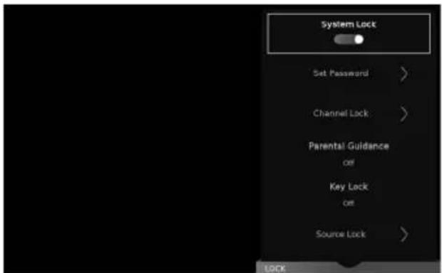 SHARP LC-40FI5442KF - SETTINGS - LOCK MENU - 1