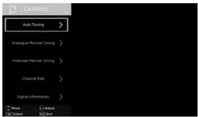 SHARP LC-40CFF4041K - CHANNEL MENU - 1