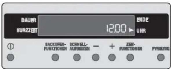 DAUER KURZZEBT 12:00 EIDE UHR BACKOPEN- FUNKTIONEN SCHWELL- AURIGUSN + ZEB- FUNKTIONEN PYRCHNG