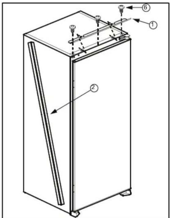 PRIVILEG PRFIF 154 A++ - Installation instructions and door reversibility for versions with rail hinges - 4