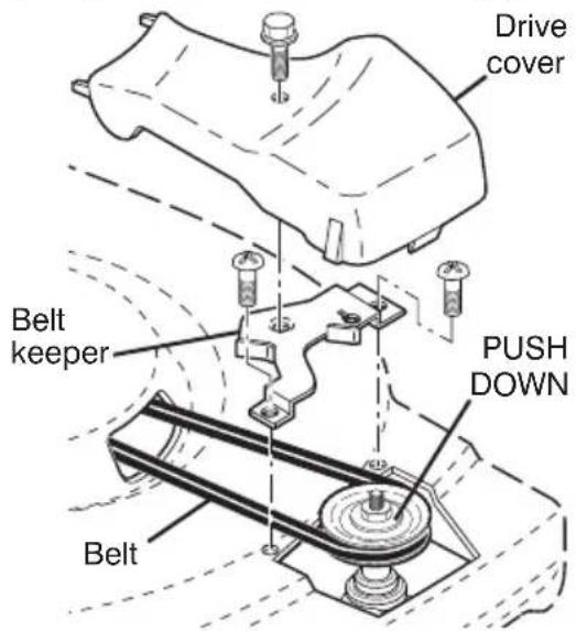Drive cover Belt keeper PUSH DOWN Belt