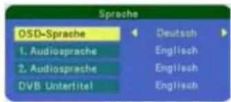 Sprache OSD-Sprache 1. Audiosprache 2. Audiosprache DVB Untertitel Deutsch Englisch Englisch Englisch