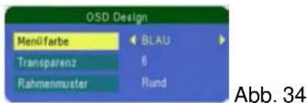 OSD Design Menüfarbe BLAU Transparenz 6 Rahmenmuster Rund Abb. 34