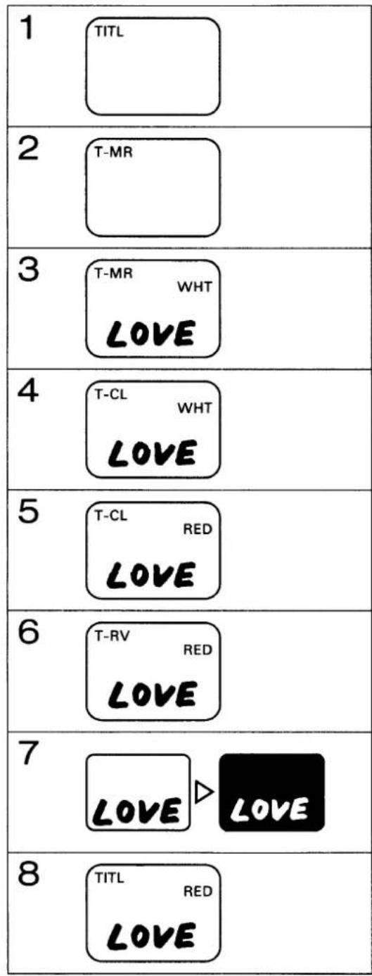 1 TITL 2 T-MR 3 T-MR WHT LOVE 4 T-CL WHT LOVE 5 T-CL RED LOVE 6 T-RV RED LOVE 7 LOVE ▷ LOVE 8 TITL RED LOVE