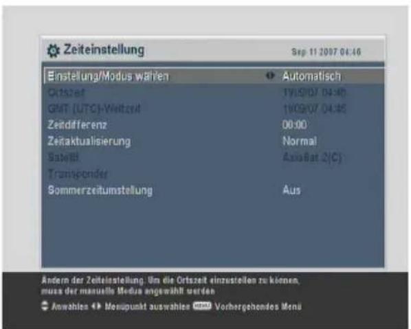 TOPFIELD TF 7720 HSCI - Einstellung der Ortszeit - 1