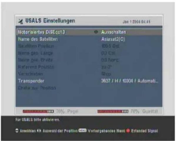 TOPFIELD TF 7700 HSCI - Konfigurierung der USALS-Einstellungen - 1