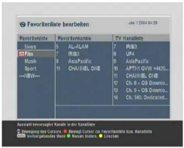 TOPFIELD TF 7700 HSCI - Bearbeitender Favoritenliste - 1