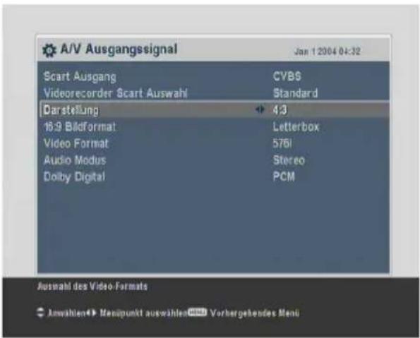 TOPFIELD TF 7700 HSCI - Video-und Audioeinstellungen - 1