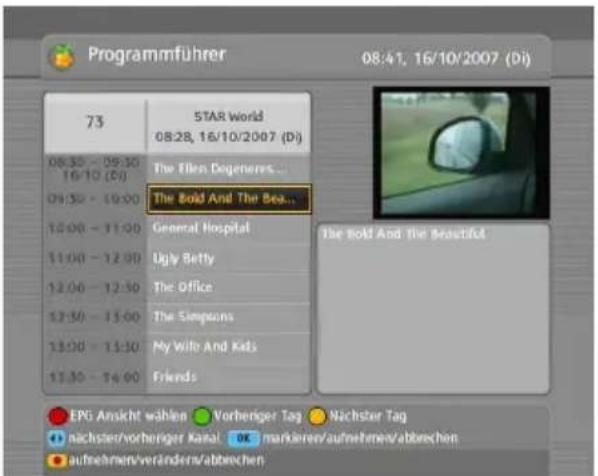 TOPFIELD TF 7700 HD PVR - Nutzung des Elektronischen Programmführers - 1